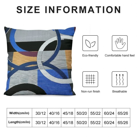 Blue Black Throw Pillow Covers Pillow Covers Abstract Gromment Stripes Cushion Covers Geometric Modern Graphic Decorative Square