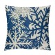 PHYHOO Christmas Pillow Covers Christmas Decorations Christmas Throw Pillow Covers Holiday Rustic Linen Christmas Pillow Case for Sofa Couch Blue Pillow Covers