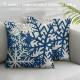 PHYHOO Christmas Pillow Covers Christmas Decorations Christmas Throw Pillow Covers Holiday Rustic Linen Christmas Pillow Case for Sofa Couch Blue Pillow Covers