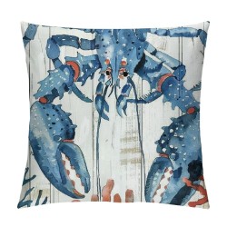 PHYHOO Throw Pillow Cover Coral Pillow Cover Vintage Farmhouse Cushion Cover Blue Red Watercolor Ocean Botanical Wooden Grain Retro Decorative Pillow Cover