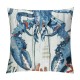 PHYHOO Throw Pillow Cover Coral Pillow Cover Vintage Farmhouse Cushion Cover Blue Red Watercolor Ocean Botanical Wooden Grain Retro Decorative Pillow Cover