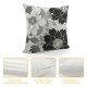 Floral Pillow Covers Geometric Flower Throw Pillow Covers For Women Men Grey Black Summer Botanical Cushion Cases Farmhouse Rustic Room Decor Cushion Covers