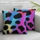 Throw Pillow Cover, Animal Print Pillow Cover for Home Bed Sofa Office, Cushion Cover, Gorgeous Colourful Soft Decorative Pillow Cover, Purple Blue