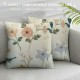 Colorful Floral Cushion Covers For Adult Teens Girls Kids Cartoon Flowers Pillow Covers Cute Plant Leaf Throw Pillow Covers Spring Decorative Pillow Covers