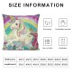 Unicorn Throw Pillow Covers , Pillow Covers for Sofa Bed Couch, Kids Cushion Covers, Floral Decorative Square Pillow Cases, Pink