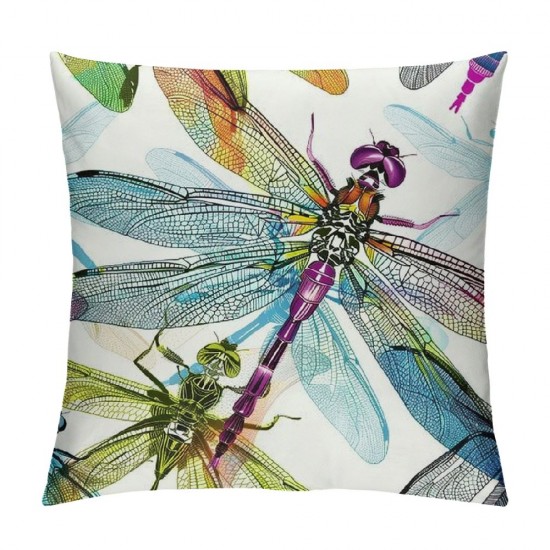 PHYHOO Throw Pillow Covers, Dragonflies Pillow Covers for Women Sofa Bed, Colorful Wing Cushion Covers, Natural Flying Animals Theme Decorative Pillow Covers