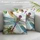 PHYHOO Throw Pillow Covers, Dragonflies Pillow Covers for Women Sofa Bed, Colorful Wing Cushion Covers, Natural Flying Animals Theme Decorative Pillow Covers