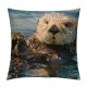 Throw Pillow Covers Sea Otters in Water Nature Animal Design Square Pillowcase for Home Decor Sofa Car Bedroom Pillow case