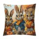 PHYHOO Grey Rabbit Cushion Cover Cartoon Rabbit Pillow Cover Cute Farmhouse Animal Throw Pillow Cover Rustic House Decorative Accent Pillow Case ,Room Decor