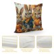 PHYHOO Grey Rabbit Cushion Cover Cartoon Rabbit Pillow Cover Cute Farmhouse Animal Throw Pillow Cover Rustic House Decorative Accent Pillow Case ,Room Decor