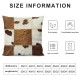 PHYHOO Cow Print Pillow Covers, Decorative Pillow Covers, Cow Fur Throw Pillow Covers, Reversible, Farmhouse Western Farm Animal Skin Cushion Cases for Home Bedroom Decor, Brown