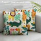 Animal Cushion Case for Girls Boys Kids,Cartoon Lion Throw Pillow Cover ,Nature Cushion Cover Cute Animals Square Pillow Case