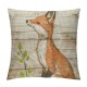 PHYHOO Throw Pillow Covers Cute Brown Square Pillowcases for Home Decor Sofa Car Bedroom Wooden Background Animal Farmhouse Design Pillow Cases