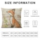 PHYHOO Throw Pillow Covers Cute Brown Square Pillowcases for Home Decor Sofa Car Bedroom Wooden Background Animal Farmhouse Design Pillow Cases