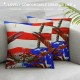 Throw Pillow Covers Beach Starfish Design Red White Stripe Background Square Pillowcases for Home Decor Sofa Car Bedroom Pillow case