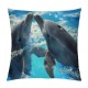 PHYHOO Throw Pillow Covers Cute Playing on Blue Water Design Square Pillowcase for Home Decor Sofa Car Bedroom Pillow case