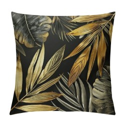 Throw Pillow Covers Palm Leaves Gold Green Leaf Square Pillowcase for Home Decor Sofa Car Bedroom Pillow case