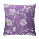 Throw Pillow Covers Lavender Purple Color Design White Floral Elegant Flowers Pattern Square Pillowcase for Home Decor Sofa Car Bedroom Pillow case