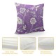 Throw Pillow Covers Lavender Purple Color Design White Floral Elegant Flowers Pattern Square Pillowcase for Home Decor Sofa Car Bedroom Pillow case