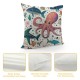 Throw Pillow Covers Dolphin Coral Pattern Square Pillowcase for Home Decor Sofa Car Bedroom Pillow case