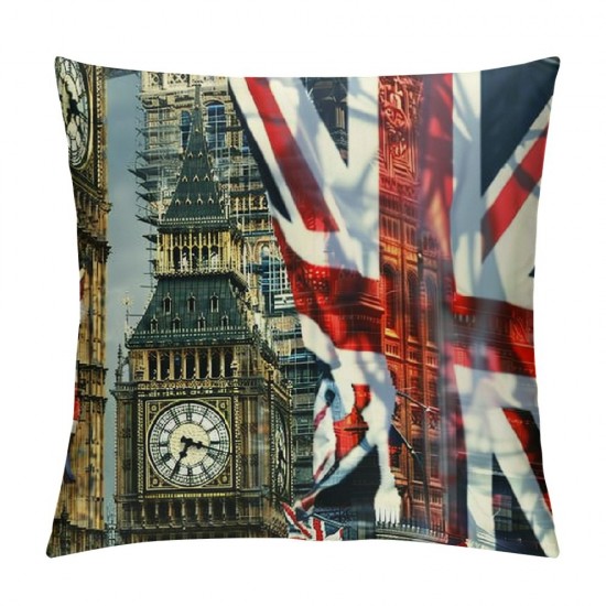 Throw Pillow Covers Flags Pattern with Design Square Pillowcase for Home Decor Sofa Car Bedroom Pillow case