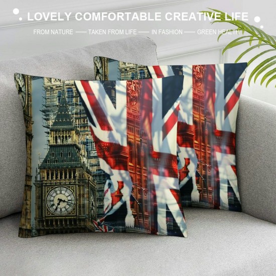 Throw Pillow Covers Flags Pattern with Design Square Pillowcase for Home Decor Sofa Car Bedroom Pillow case