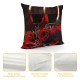 Throw Pillow Covers Red Wine Glass with Red Rose Black Design Square Pillowcase for Home Decor Sofa Car Bedroom Pillow case