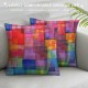 PHYHOO Throw Pillow Covers Colorful Square Square Pillowcases for Home Decor Sofa Car Bedroom Watercolor Aesthetic Creative Art Painting Pillow case