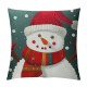 Throw Pillow Covers Christmas Decorations Square Pillowcases for Home Decor Sofa Car Bedroom Cute Snowman in Santa Hat Design Pillow Cases