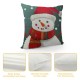 Throw Pillow Covers Christmas Decorations Square Pillowcases for Home Decor Sofa Car Bedroom Cute Snowman in Santa Hat Design Pillow Cases