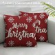 Throw Pillow Covers Merry Christmas Xmas Square Pillowcases for Home Decor Sofa Car Bedroom Snowflakes Elk in Red Pillow Cases