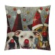 Throw Pillow Covers Merry Christmas Xmas Square Pillowcases for Home Decor Sofa Car Bedroom Cute Dogs Animals Design Pillow Cases