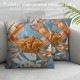 PHYHOO Throw Pillow Covers Vintage Beach Theme Coral Design Square Pillowcase for Home Decor Sofa Car Bedroom Pillow case