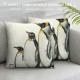 PHYHOO Cute Penguins Throw Pillow Covers Hand Drawn Cute Animal Art Design Square Pillowcases for Home Decor Sofa Car Bedroom Pillow case