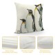 PHYHOO Cute Penguins Throw Pillow Covers Hand Drawn Cute Animal Art Design Square Pillowcases for Home Decor Sofa Car Bedroom Pillow case