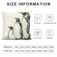 PHYHOO Cute Penguins Throw Pillow Covers Hand Drawn Cute Animal Art Design Square Pillowcases for Home Decor Sofa Car Bedroom Pillow case