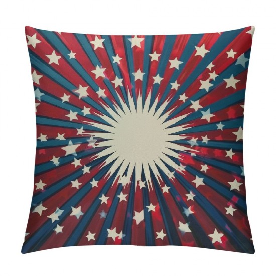 Throw Pillow Covers Patriotic Star Stripes US Flag Pattern Square Pillowcase for Home Decor Sofa Car Bedroom Pillow case