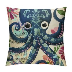 Throw Pillow Covers Cute Octopus Sea Life Cartoon Vintage Design Square Pillowcase for Home Decor Sofa Car Bedroom Pillow case