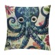 Throw Pillow Covers Cute Octopus Sea Life Cartoon Vintage Design Square Pillowcase for Home Decor Sofa Car Bedroom Pillow case