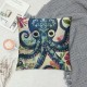 Throw Pillow Covers Cute Octopus Sea Life Cartoon Vintage Design Square Pillowcase for Home Decor Sofa Car Bedroom Pillow case