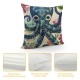 Throw Pillow Covers Cute Octopus Sea Life Cartoon Vintage Design Square Pillowcase for Home Decor Sofa Car Bedroom Pillow case