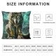 PHYHOO Throw Pillow Covers Green Galaxy Wolf Design Square Pillowcase for Home Decor Sofa Car Bedroom Pillow case