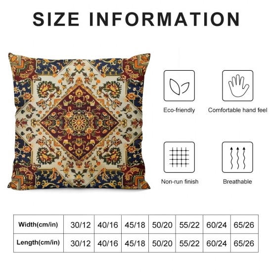 PHYHOO Throw Pillow Covers Vintage Boho Pattern Design Square Pillowcase for Home Decor Sofa Car Bedroom Pillow case