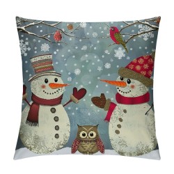 Throw Pillow Covers Cute Snowman Love Square Pillowcase for Home Decor Sofa Car Bedroom Pillow case