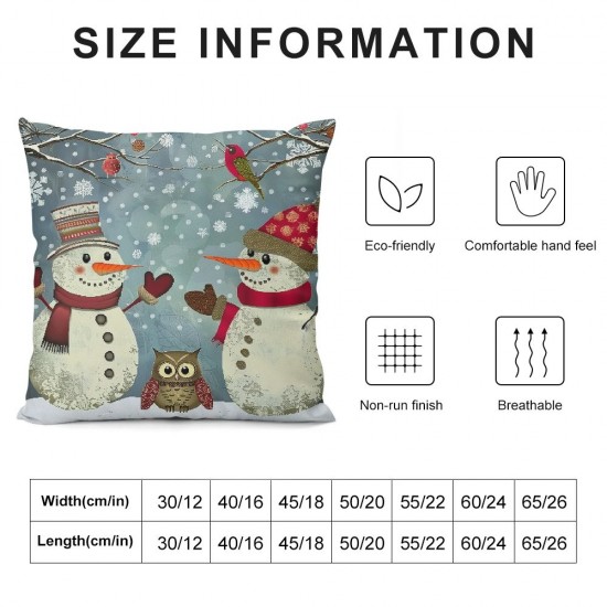 Throw Pillow Covers Cute Snowman Love Square Pillowcase for Home Decor Sofa Car Bedroom Pillow case