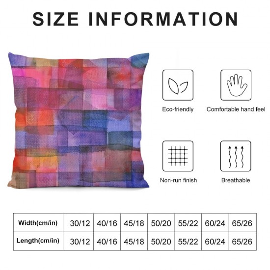 Throw Pillow Covers Colorful Square Square Pillowcases for Home Decor Sofa Car Bedroom Watercolor Aesthetic Creative Art Painting Pillow case