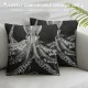 PHYHOO Throw Pillow Covers Square Pillowcases for Home Decor Sofa Car Bedroom Watercolor Marine Animal Simple Black Background Painting Pillow Cases