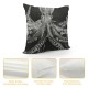 PHYHOO Throw Pillow Covers Square Pillowcases for Home Decor Sofa Car Bedroom Watercolor Marine Animal Simple Black Background Painting Pillow Cases