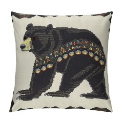 PHYHOO Rustic Bear Throw Pillow Covers for Kids Boys Girls,Hunting Bear Pillow Covers,Western Tribal Aztec Cushion Covers,Geometric Checkered Lattice Square Pillow Cases for Bed