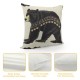 PHYHOO Rustic Bear Throw Pillow Covers for Kids Boys Girls,Hunting Bear Pillow Covers,Western Tribal Aztec Cushion Covers,Geometric Checkered Lattice Square Pillow Cases for Bed